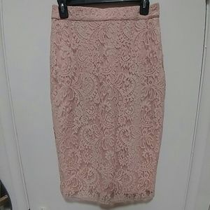 Cream color Lace midi skirt